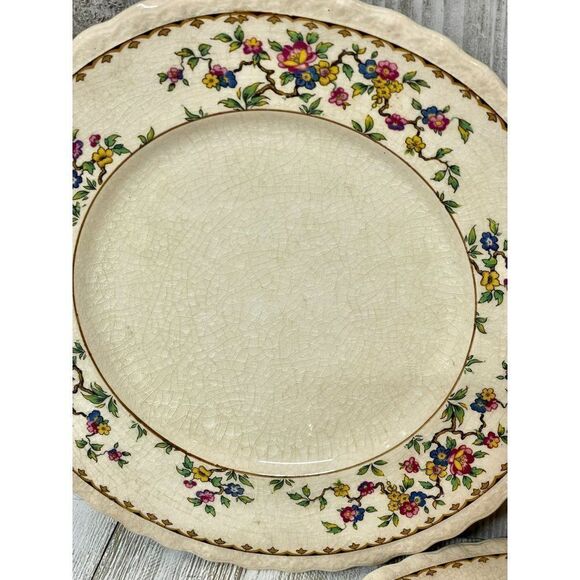 Vintage Myott Staffordshire Rosemere 7 Pieces Plates Bowl Teacup Saucer - Picture 8 of 14